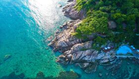 Blue Ocean and Island in Thailand